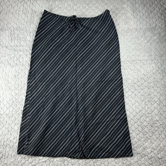 Lane Bryant Black & White Striped Maxi Skirt With Drawstring Waist Size 14/16 - Picture 7 of 7